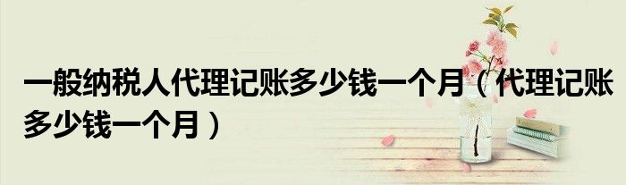 小規模代理記賬是什么意思_代理記賬小規模納稅人多少錢一個月_代理記賬一般納稅人多少錢