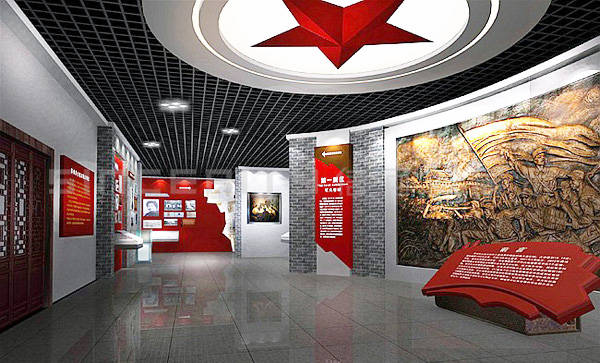 黨展廳效果圖_黨展廳設計說明_黨展廳展館設計